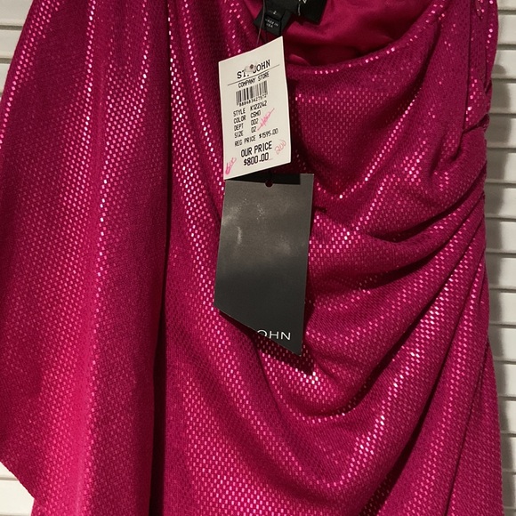 Stunning St John hot pink dress size 2 NWT - Picture 8 of 9